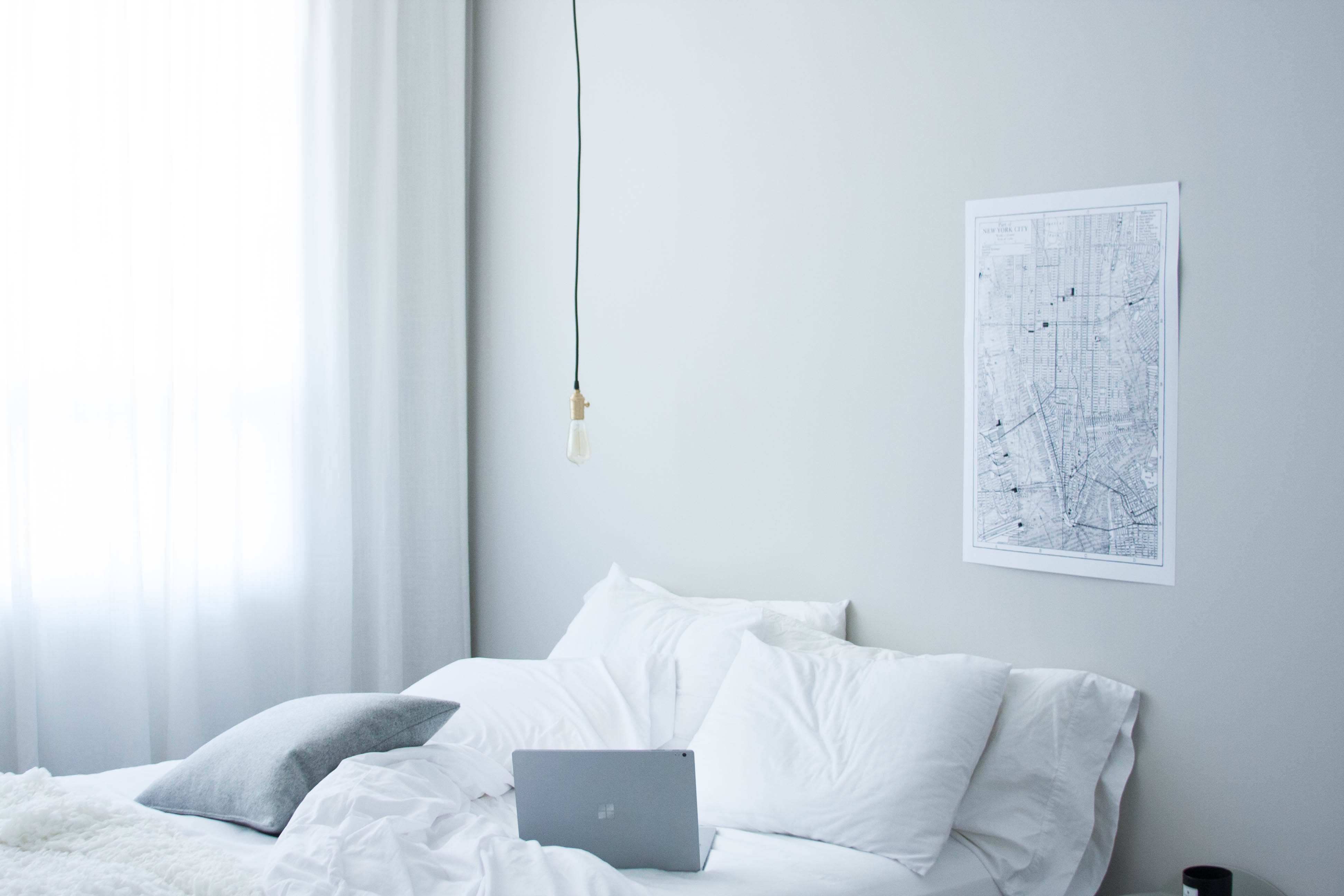 white bedroom minimalist scandinavian print art rgdaily blog