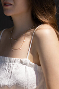 BRUNA The Label Gold Necklace Handcrafted Jewellery Dainty Aesthetic Style Sustainable Fashion Minimal Timeless Summer Outfit RG Daily Rebecca Goddard Neutral (5)